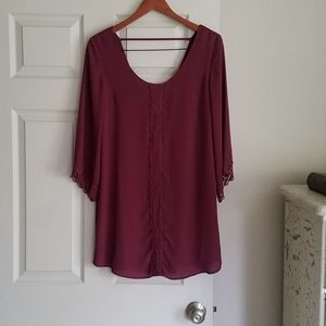 ASTR M Dress Tunic Anthro Open Back Lace Excellent